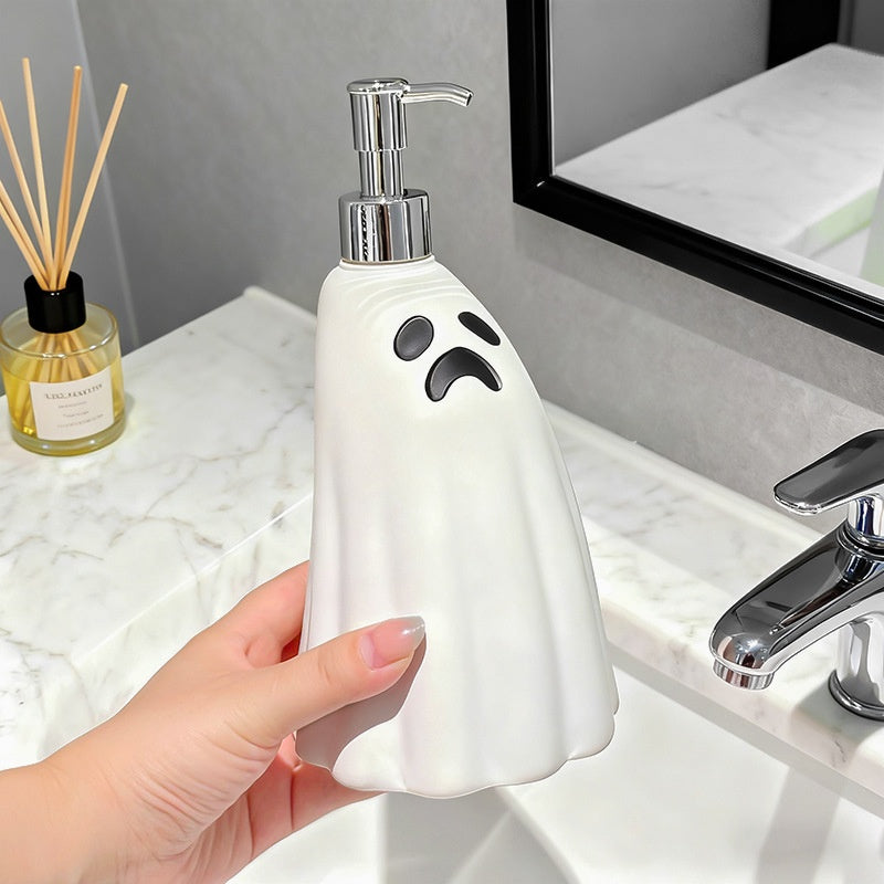 Distributeur de savon fantôme pour Halloween, flacon à pompe pour lotion, gel douche et shampoing, bouteille vide rechargeable pour la salle de bain