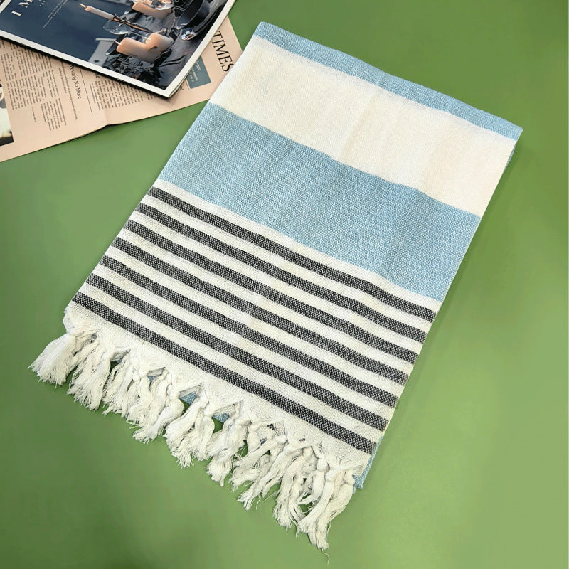Serviette de plage turque rayée à franges, séchage rapide, grande taille, en coton, styles variés, vente en gros