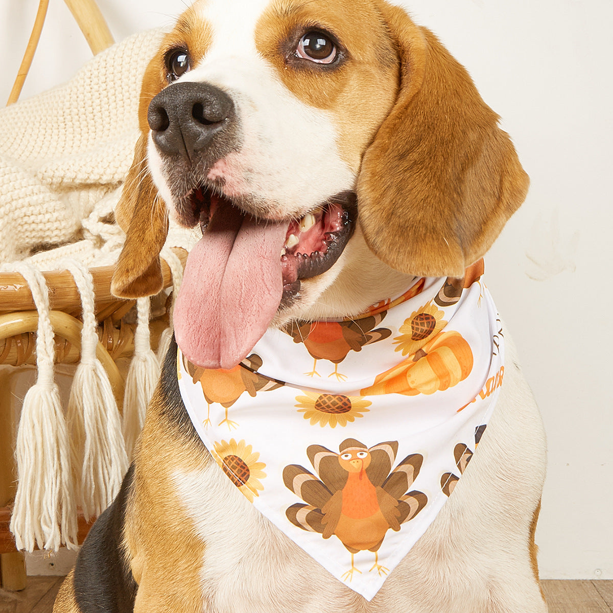 New Fashion Twill Thanksgiving Dog Scarf Triangle Pet Dog Polyester Bandana
