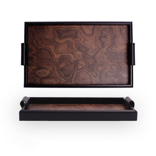 Vintage Volcanic Pattern Hotel Luxury Tea Tray: High-End Living Room Storage & Desktop Organizer