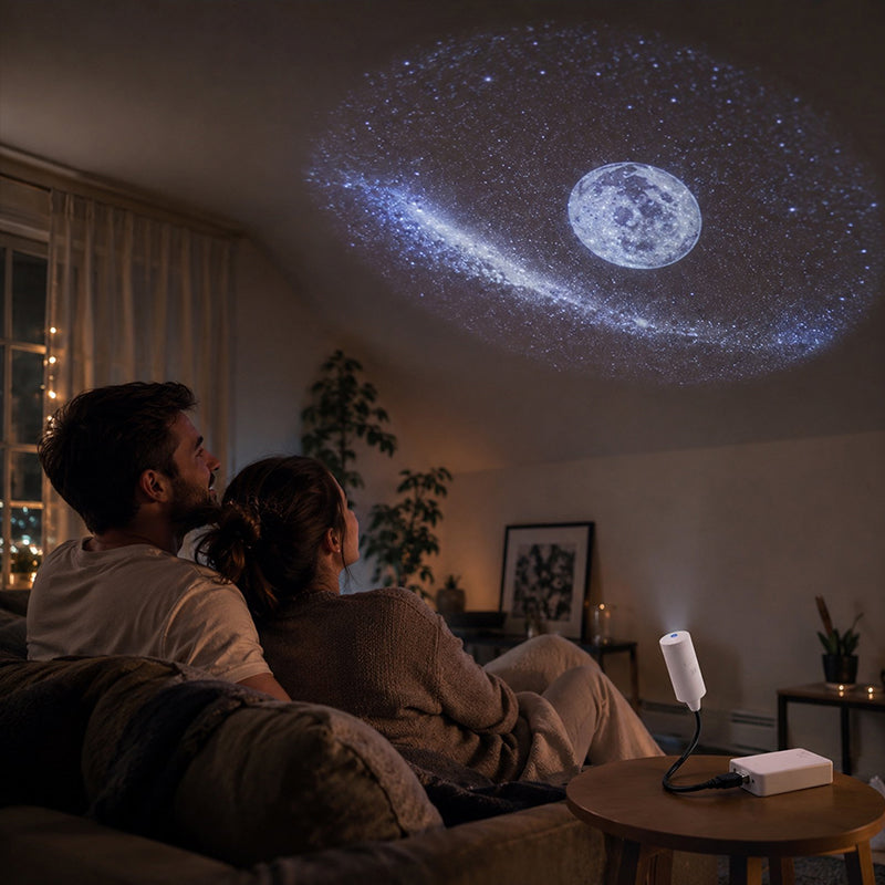 USB-sterrenprojector – Plug & Play, verwisselbare patronen voor slaap- en woonkamer