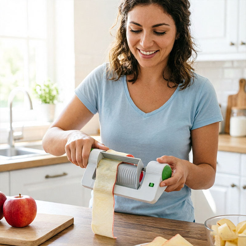 Multifunctionele groente- en fruitsnijder – Handmatige veilige roterende schiller voor aardappelen, appels en meer, keukengadget & accessoires
