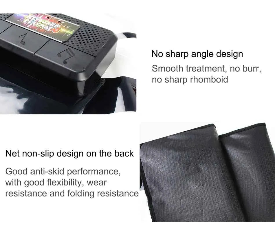 180x72cm Musical Piano Mat for Kids - Electronic Black & White Keyboard Baby Play Mat Rug Early Educational Toy Gift