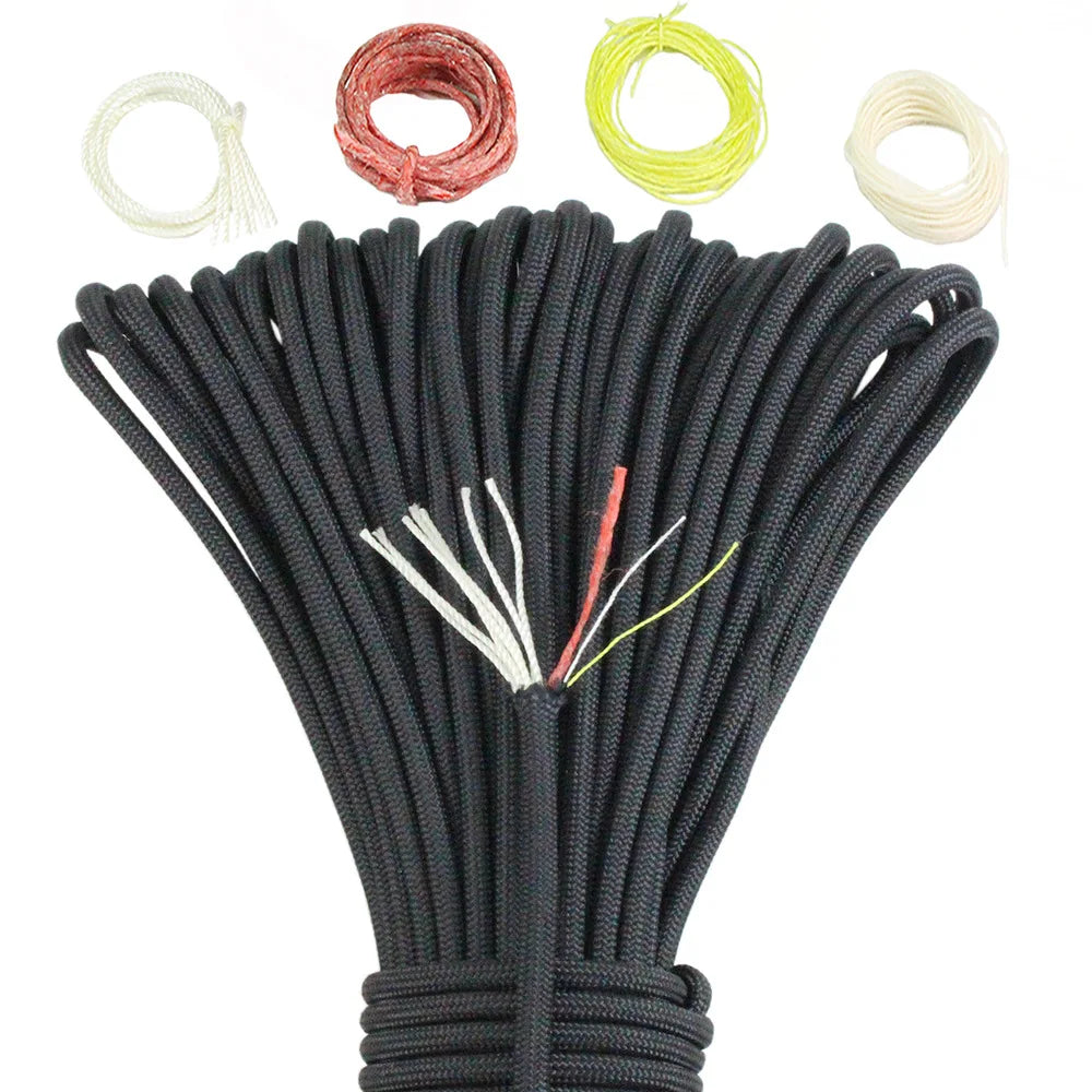 Noble Eagle 25FT 7.5M 550 10-core Paracord 4mm Outdoor Camping Survival Tool PE Fire Rope Fishing Cotton Line Parachute Hiking