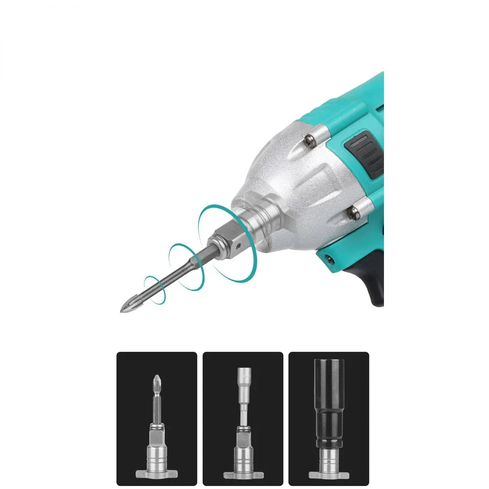 18V elektrische borstelloze slagmoersleutel as-accessoires voor tweeërlei gebruik, snoerloze sleutelonderdeel, boormachine-accessoire