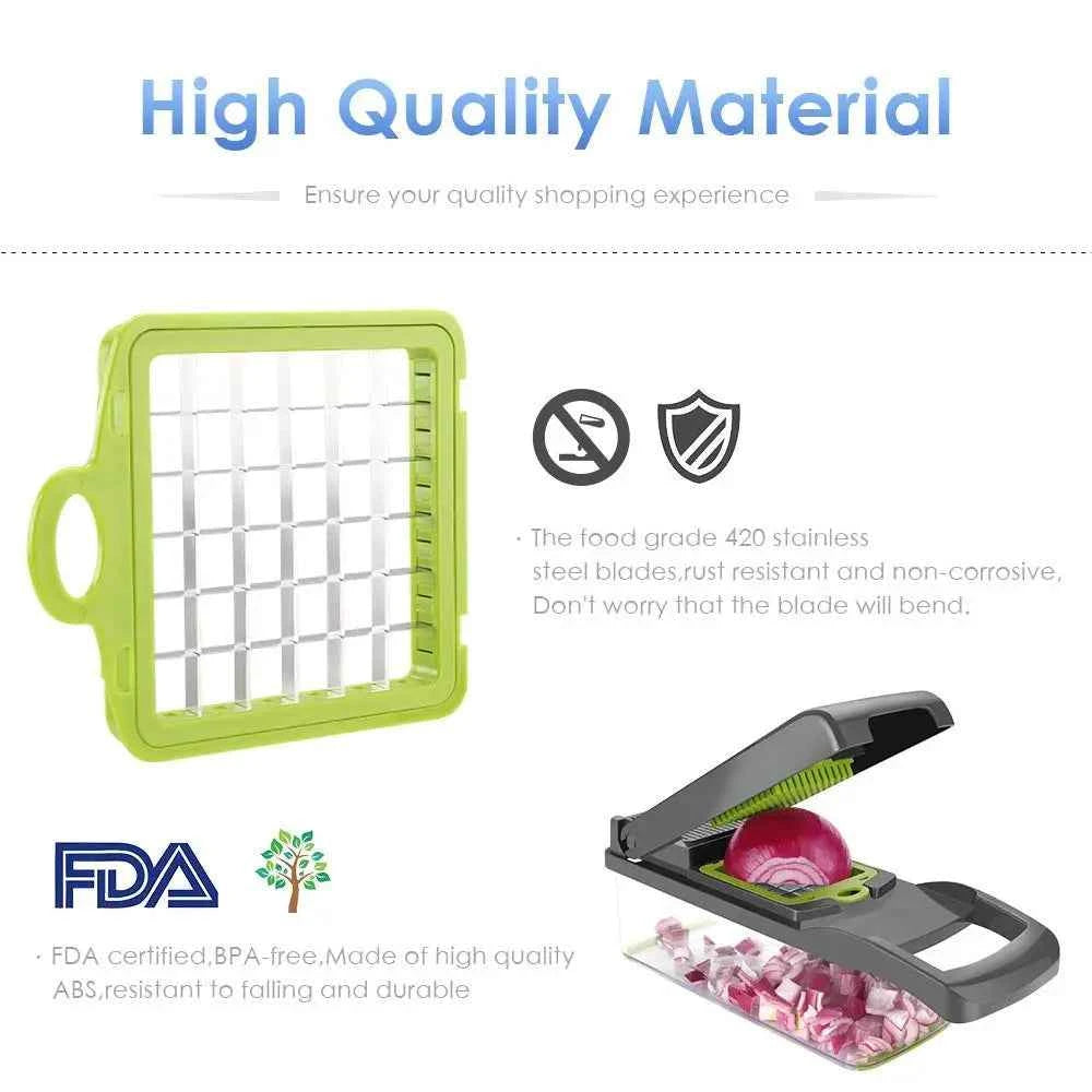 Vegetable Chopper Kitchen Accessories Multifunctional Grater Cutter Manual Fruit Slicer for Potatoes, Cheese, and Onions