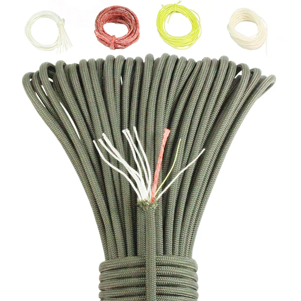 Noble Eagle 25FT 7.5M 550 10-core Paracord 4mm Outdoor Camping Survival Tool PE Fire Rope Fishing Cotton Line Parachute Hiking