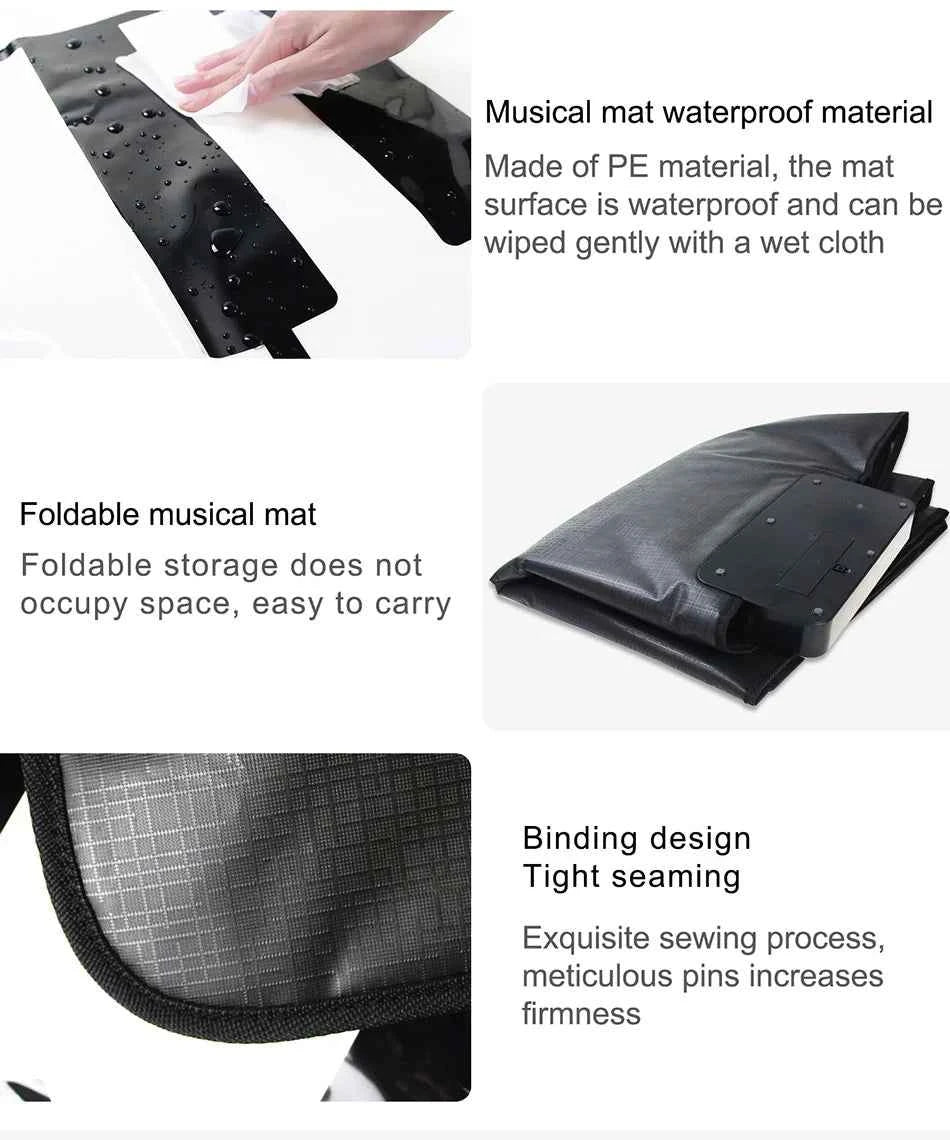 180x72cm Musical Piano Mat for Kids - Electronic Black & White Keyboard Baby Play Mat Rug Early Educational Toy Gift