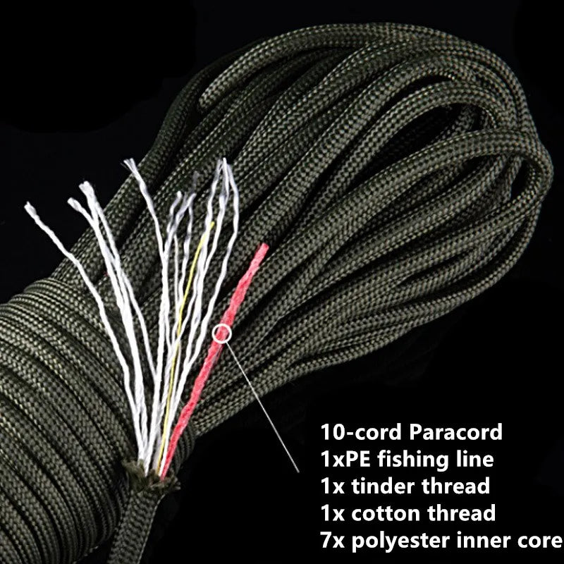 Noble Eagle 25FT 7.5M 550 10-core Paracord 4mm Outdoor Camping Survival Tool PE Fire Rope Fishing Cotton Line Parachute Hiking