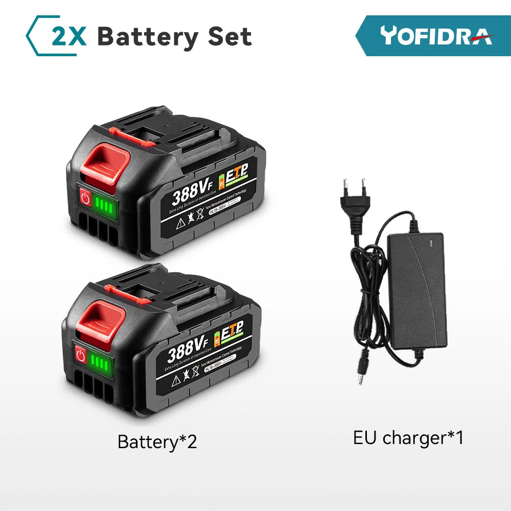 Batterie lithium-ion rechargeable YOFIDRA 928VF 22500mAh, batterie Li-ion 388VF 15000mAh, 128VF pour outil électrique
