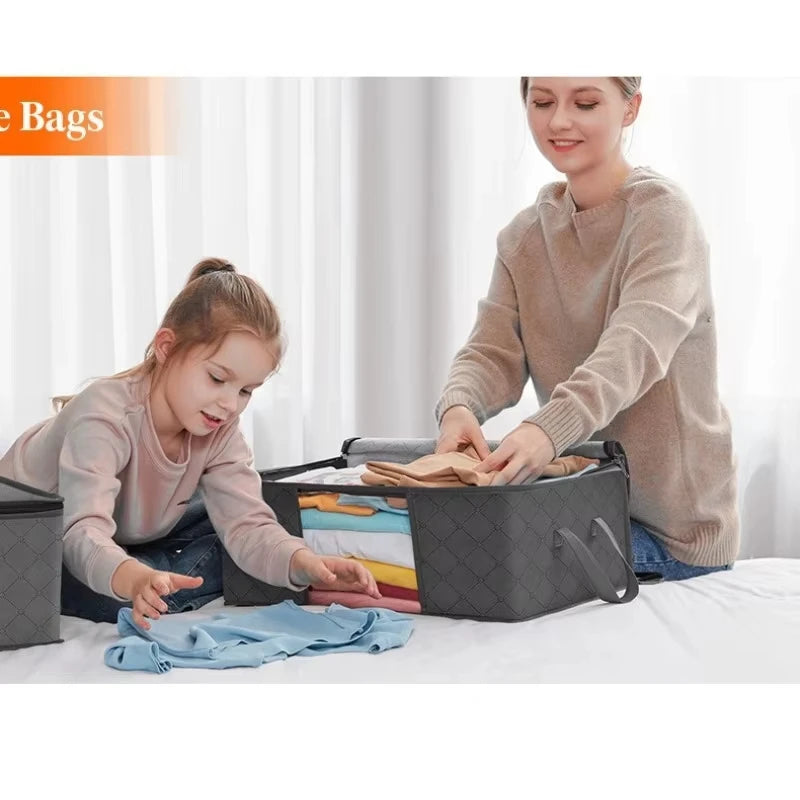 35/60/90L Foldable Storage Clothes Organizers Suitcase Big Capacity Travel Suitcases Organizer for Organizing Bedroom Closet
