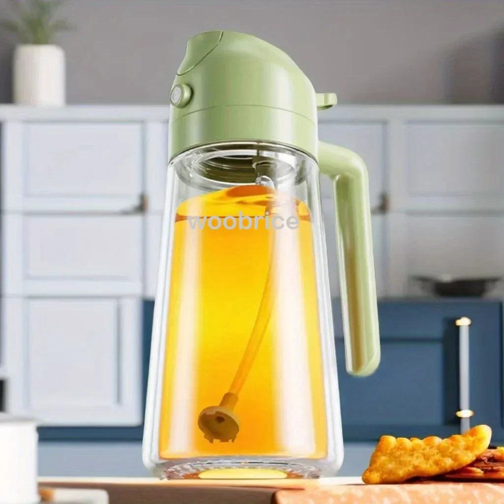 Oil Cruet Kitchen Olives 2in1 500ml Plastic Spray Oil Sprayer Bottle Dispenser Oil Jar BBQ Baking Roasting Picnic Kitchen Tool