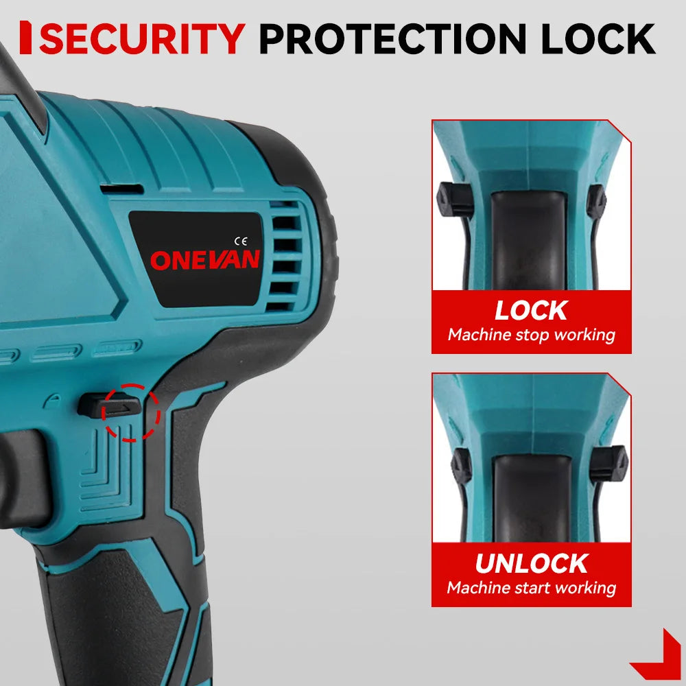ONEVAN 3600W Borstelloze Elektrische Reciprozaag Accukettingzaag Variabele Metaal Hout Snijgereedschap voor Makita 18V Accu Pin