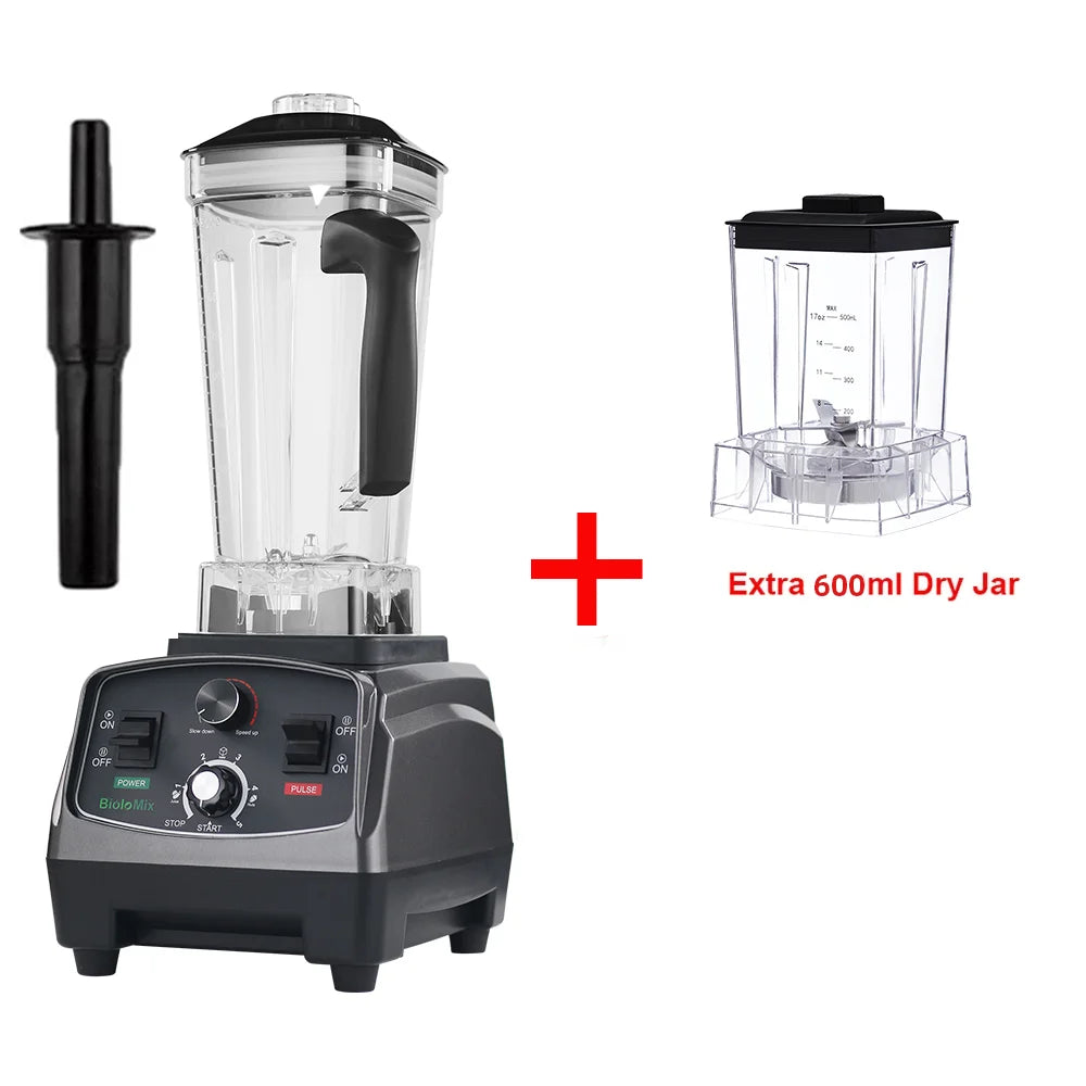 BioloMix 2200W 3HP High Power Blender with Timer Feature 2L BPA Free Jar Ideal for Smoothies Juices Food Prep and Ice Crushing