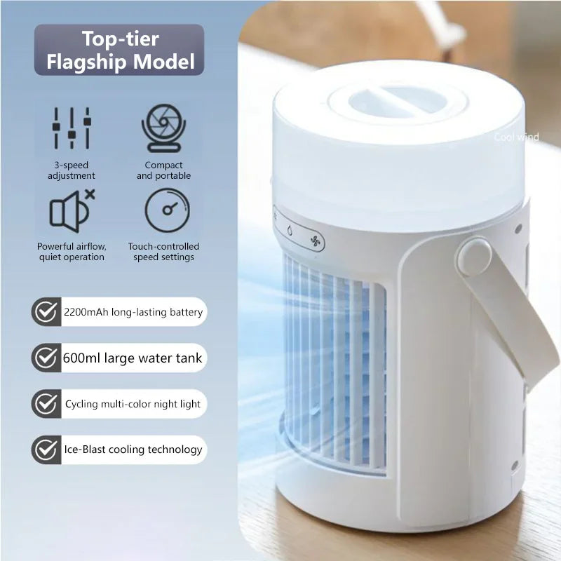 Lenovo Nieuwe Home Luchtkoeler Kleine Bureau USB Spray Ventilator 3-Snelheden Stille Kantoor Koeling Oplaadbare Studenten Slaapzaal Verdampingsventilator
