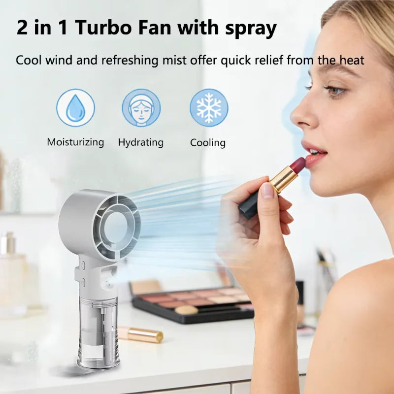 Mini humidificateur portable Lenovo, ventilateur brumisateur à main, ventilateur rechargeable avec pulvérisation d'eau pour l'extérieur