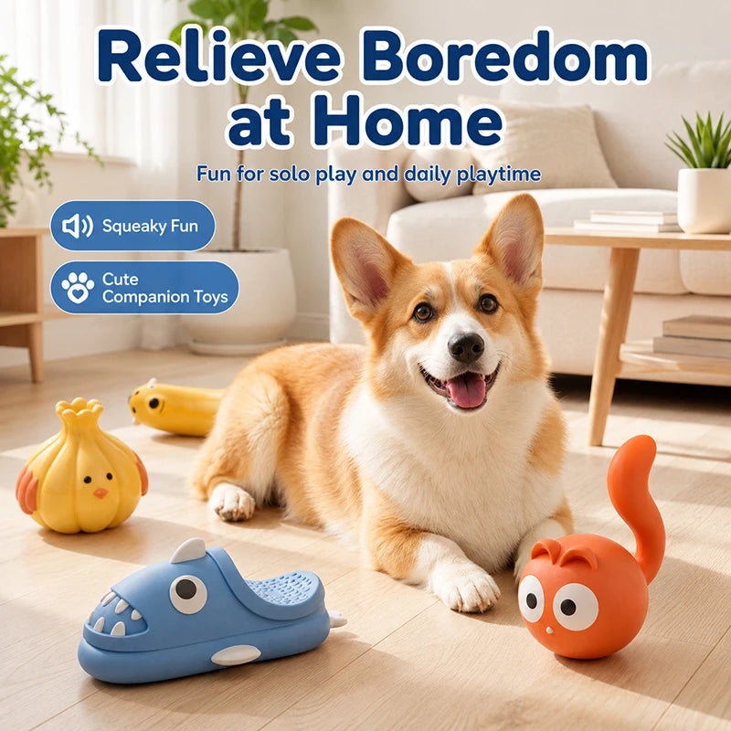 Squeaky Latex Dog Toy Bite Resistant Chew Toy Cute Fun Pet Toy for Dogs Interactive Puppy Chew Toys Dog Accessories