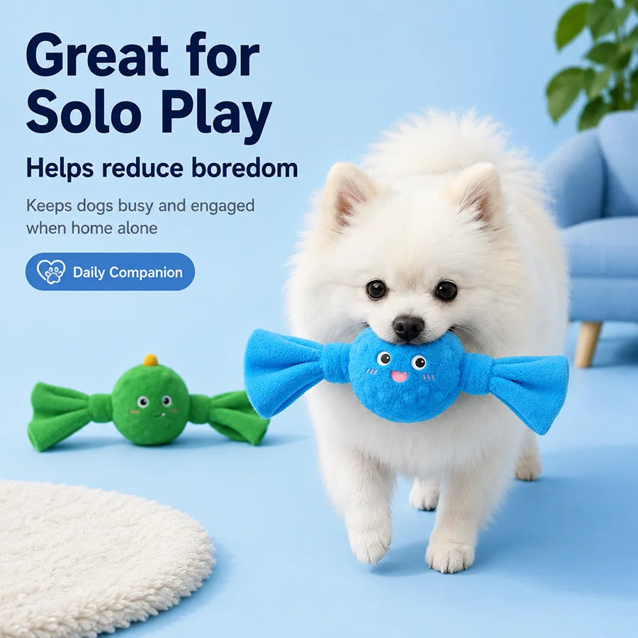 Plush Dog Toy Bouncy Ball Squeaky Pet toys for Small Medium Dogs Washable Interactive Chew Toy Puppy Toys Dog Accessories