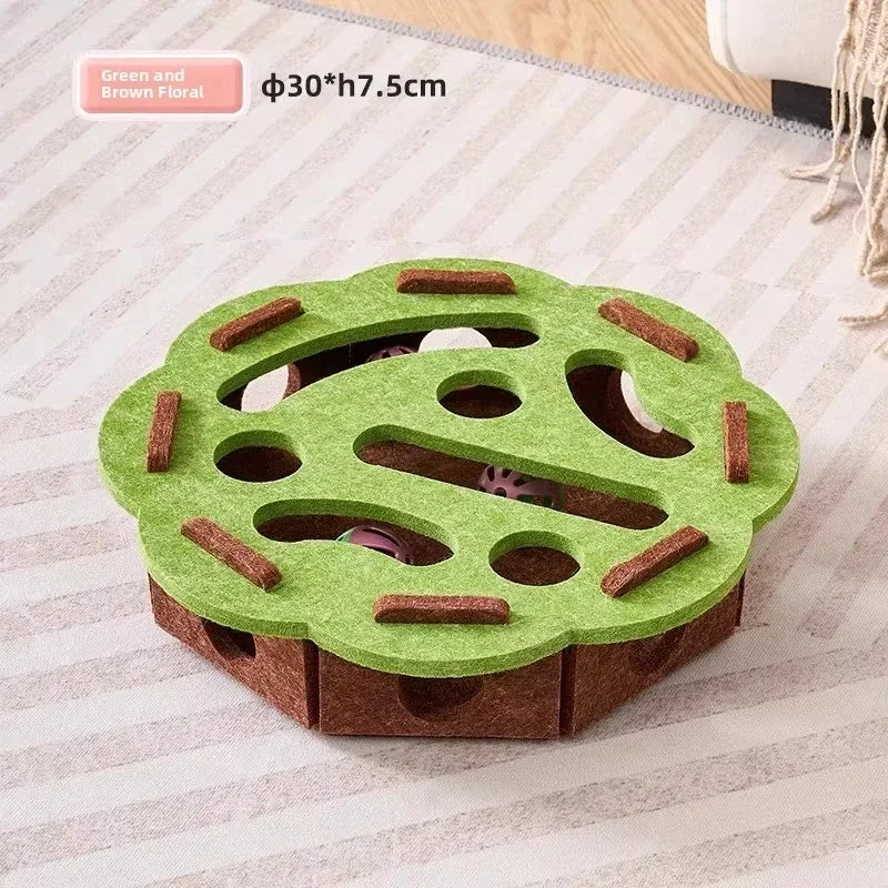 Cat Exercise Puzzle Toy Felt Puzzle Box Cat Exercise Toy With Ball Indoor Sports Entertainment Hunting Cat Toys For Indoor Cats