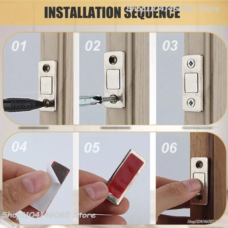 Magnetic Cabinet Catches Ultra Thin Door Strong Magnets Stopper Invisible Adhesive Drawer Magnet Lock for Kitchen Closet Closer