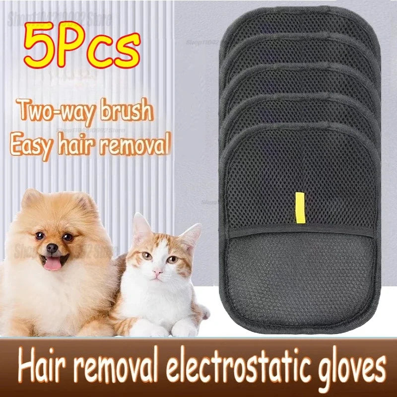 Pet Electrostatic Hair Removal Gloves Dog Cat Hair Removal Brush Gloves Hair Adhesive Gloves Carpet Clothing HairCleaning Brush