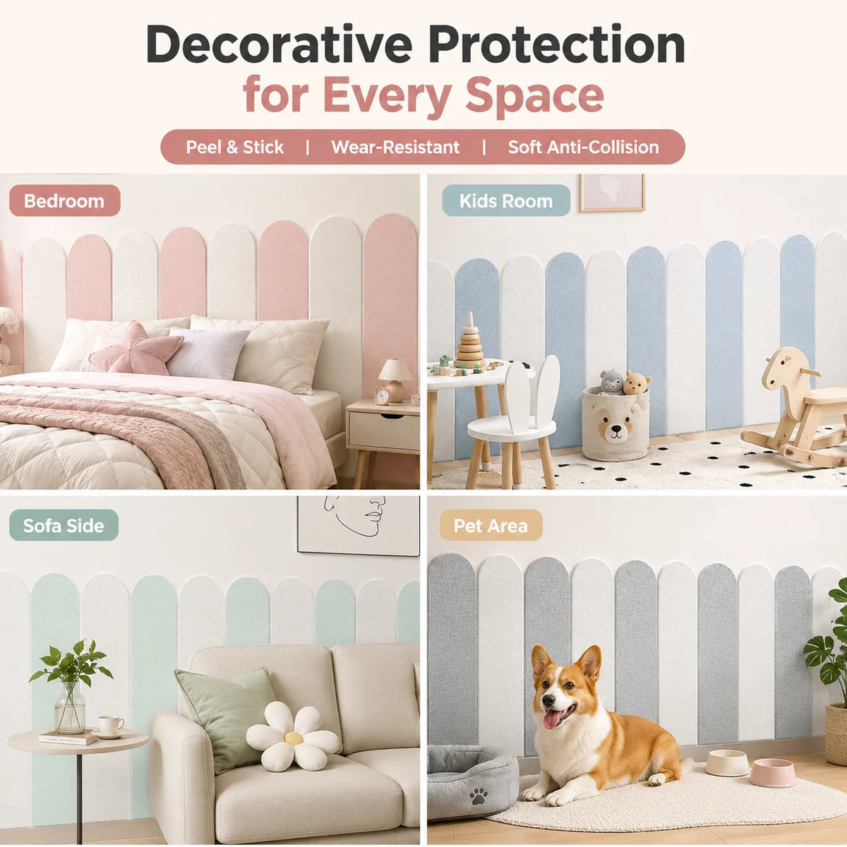 Self Adhesive Cat Scracher Wall Protector Pads Thickened Scratch Resistant Peel Stick Panels for Bedroom Sofa Decor 60x15cm
