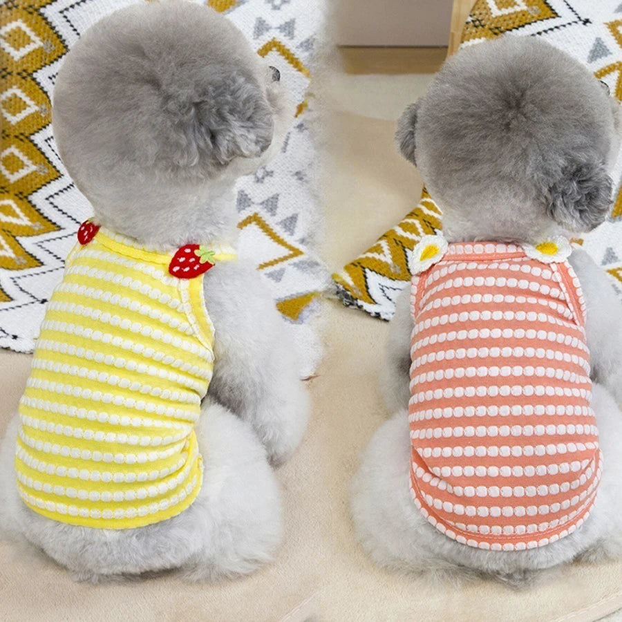 Summer Striped Pet Dog Clothes For Small Medium Dogs Breathable Dog Vest Thin Puppy T-Shirt Chihuahua Bichon Clothing