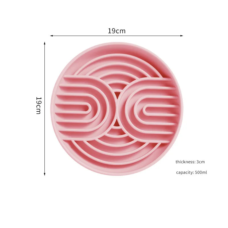 19cm Round Silicone Dog Slow Feeder Mat Pet Licking Mat with Suction Cups Anti-choking Dog Slow Feeding Pad Dog Accessories