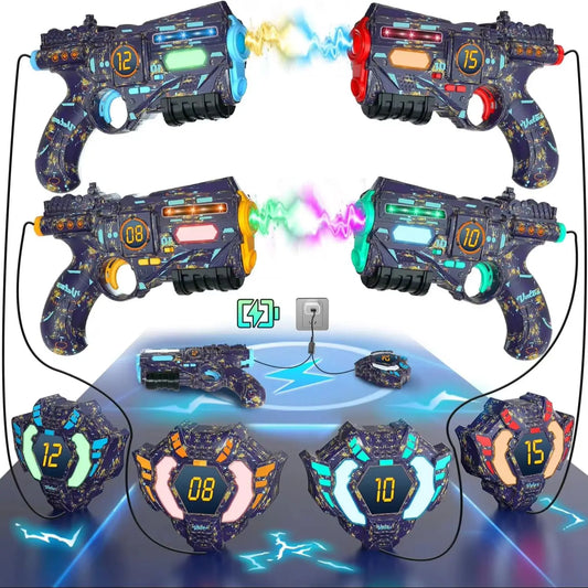 VATOS Laser Tag Guns Set - Rechargeable Infrared Shooting Game for Kids with 4 Vests for Indoor and Outdoor Fun - Quality Shopping Centre