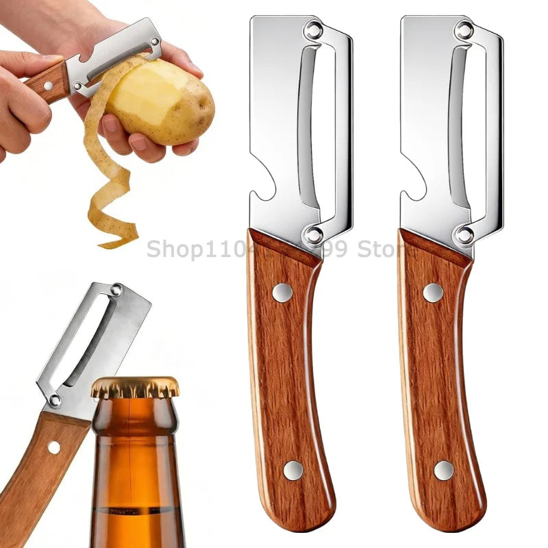 3-in-1 MultiFunction Peeler Kitchen Stainless Steel Vegetable Peeler Fruit Knife Bottle Opener Kitchen-Specific Fruit Peeler