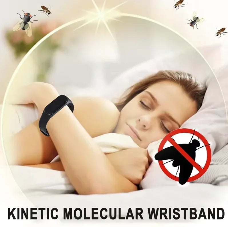 Bracelet anti-moustique portable unisexe Lenovo, ultrasons physiques non chimiques, pour la maison et l'extérieur, inclut 2 piles