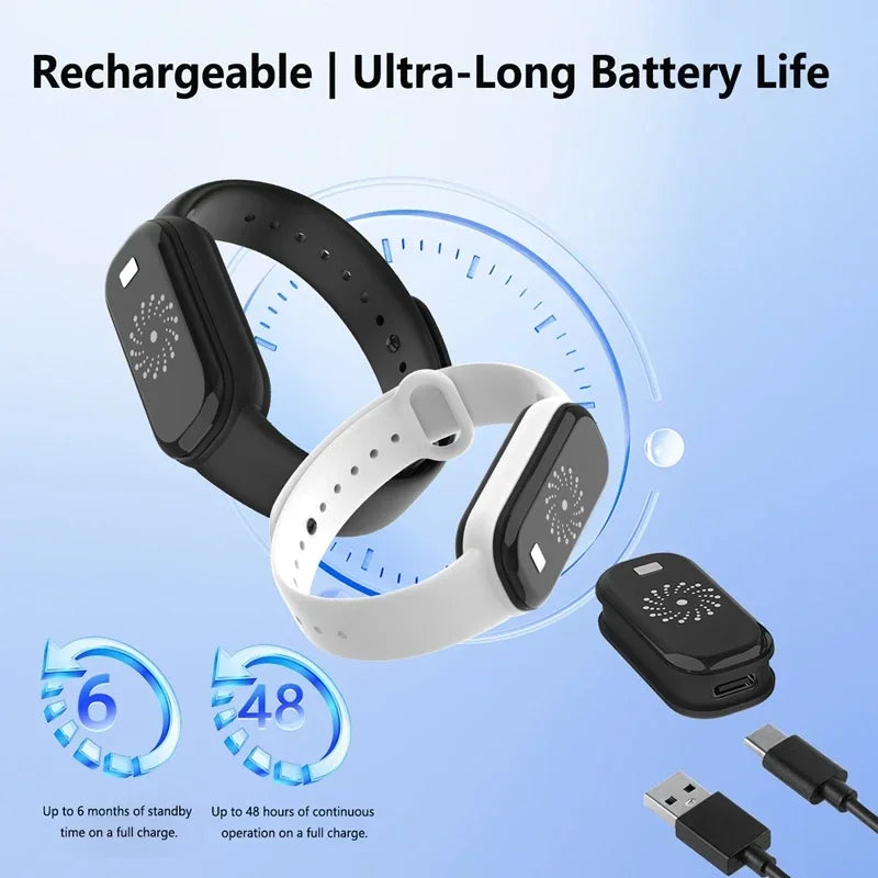 Lenovo Anti-Mosquito Wristband Watch Ultrasonic Mosquito Repellent Bracelet USB Rechargeablefor Kids Adults Outdoor Indoor 2026