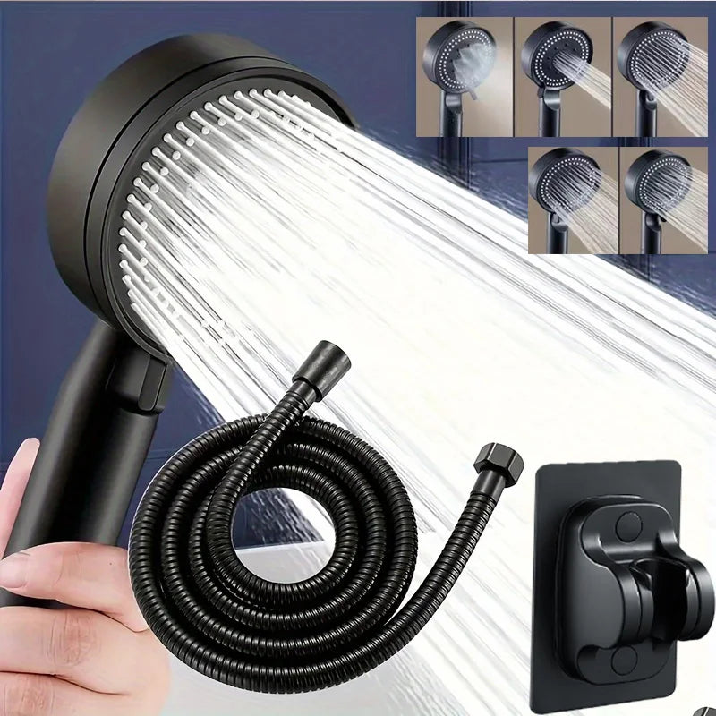 Shower Head with 5 Spray Modes, Adjustable Handheld Showerhead High-Pressure Water Saving Nozzle for Bathroom Plastic Material