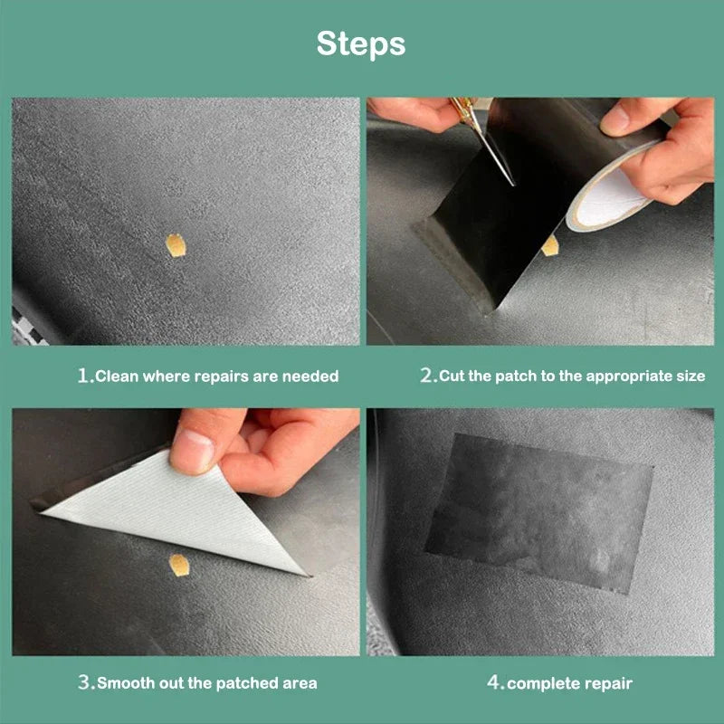 Self Adhesive Leather Repair Tape for Sofa Car Seats Handbags Jackets Furniture Shoes First Aid Patch Leather Patch DIY Black