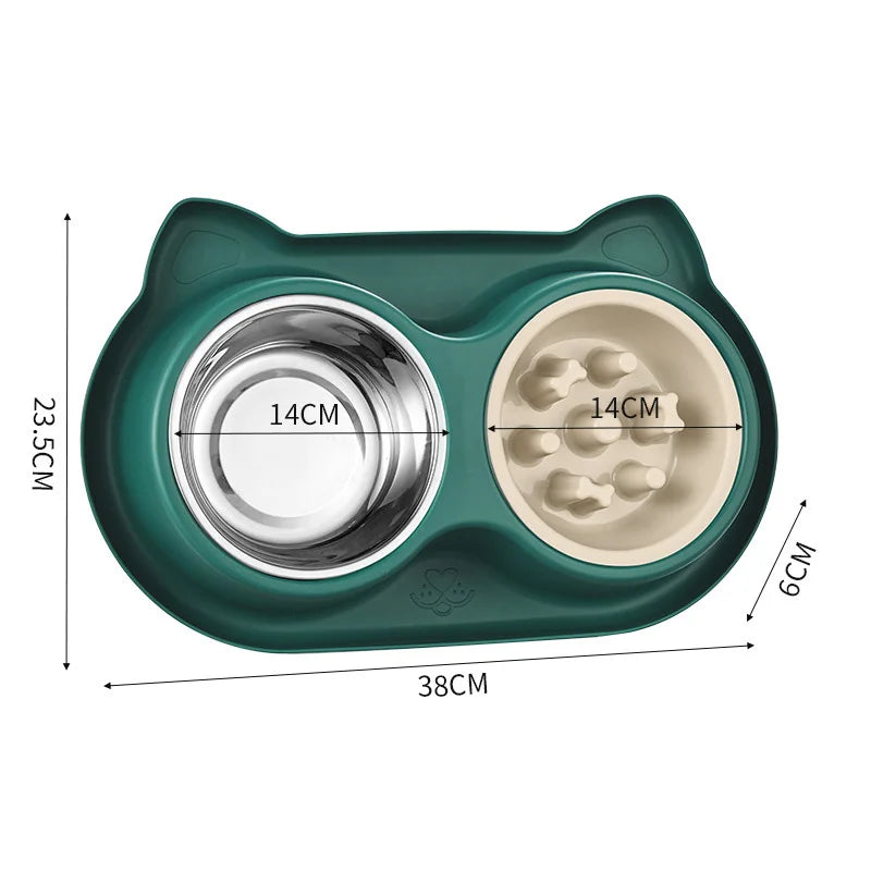 Pet Slow Food Bowl Anti-choking Feeder Stainless Dog Dish Bowl Home Dog Eating Plate Anti-gulping Dog Feeding Pet Supplies