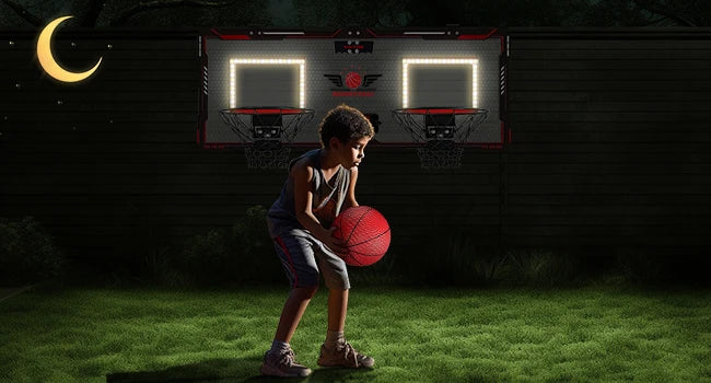 VATOS Mini Basketball Hoop for Kids x2 Indoor Outdoor Electric Scoreboard with 4 Balls - Perfect Sports Game Gift for Boys and Girls - Quality Shopping Centre