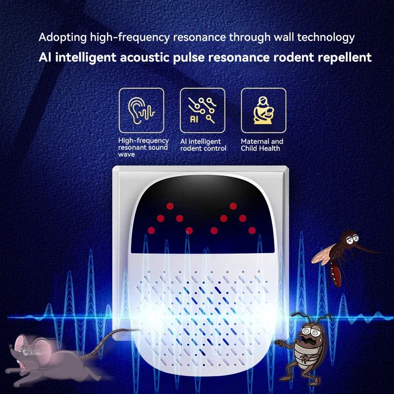 2026 AI Ultrasonic Rat and Mosquito Repellent for Home and Bedroom - Improve Sleep with Intelligent Acoustic Pulse Technology