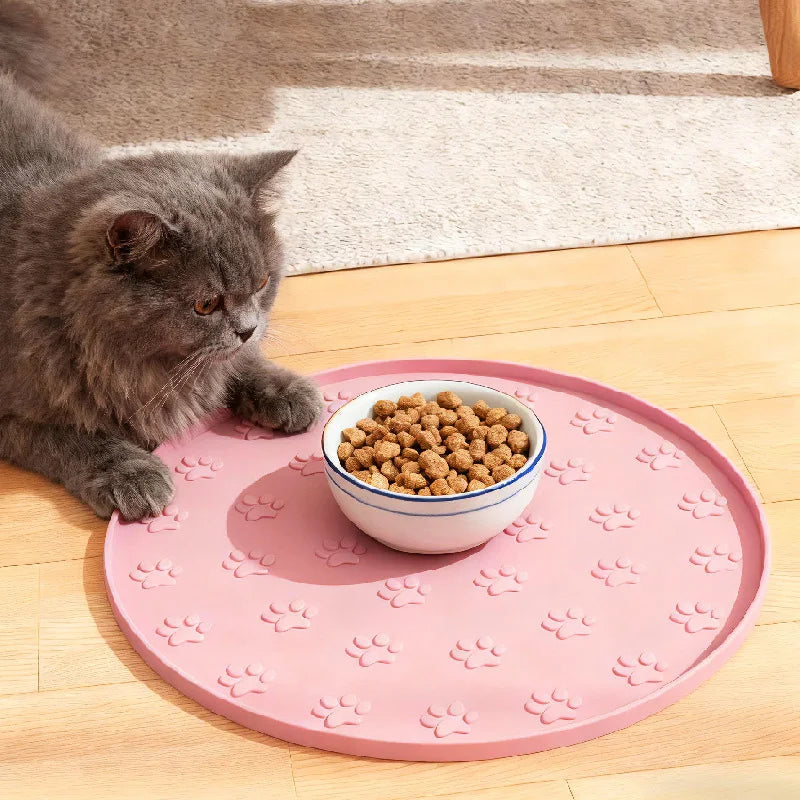 Round Silicone Dog Slow Feeder Mat Non-slip Pet Licking Mat with Suction Cups Puppy Feeder Tray Dog Accessories