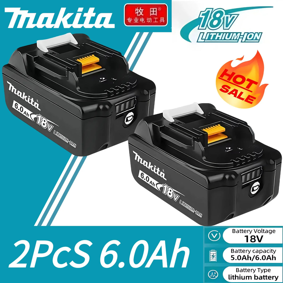 100% original Makita 18V 6.0Ah Rechargeable Battery ,For Makita BL1830 BL1830B BL1840 BL1840B BL1850 BL1850B Power Tools Battery
