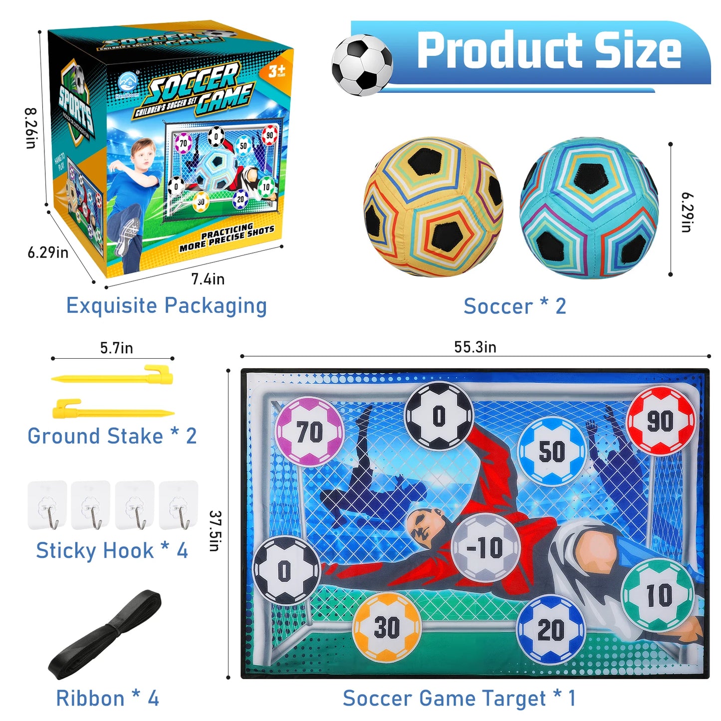 VATOS Football Game Set for Kids - Indoor Outdoor Soccer Training Toys for Ages 3-8 - Quality Shopping Centre