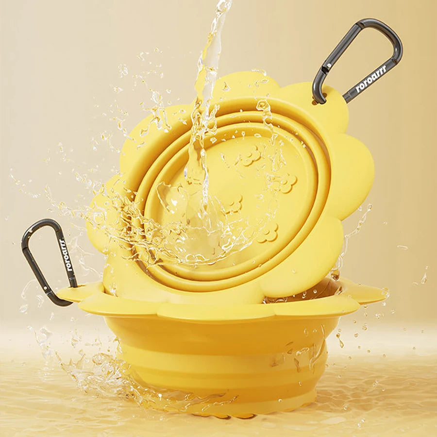350ml Collapsible Dog Bowl Portable ilicone Pet Dog Travel Bowl Puppy Drinking Bowl Pet Food Container Dog Accessories