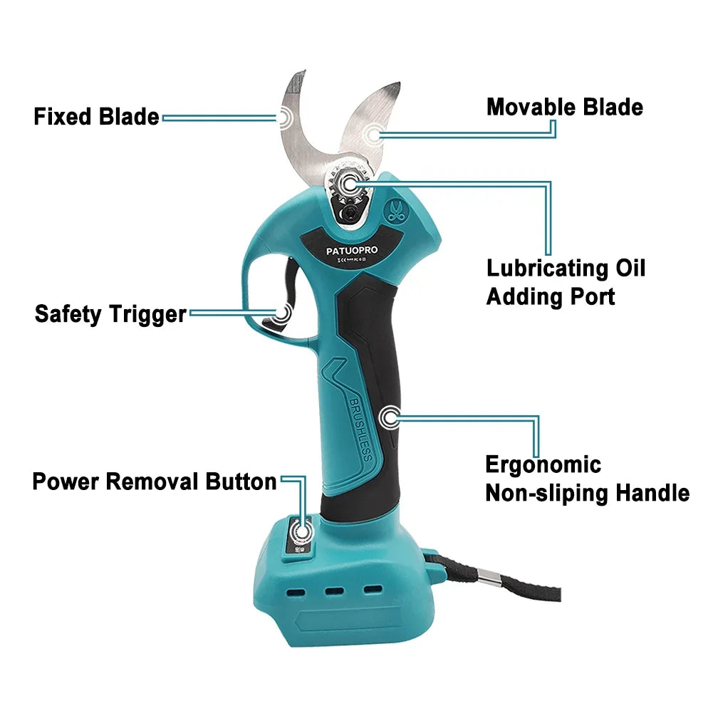 Borstelloze elektrische snoeischaar, draadloos en oplaadbaar, elektrische tuinschaar voor Makita 18V-accu