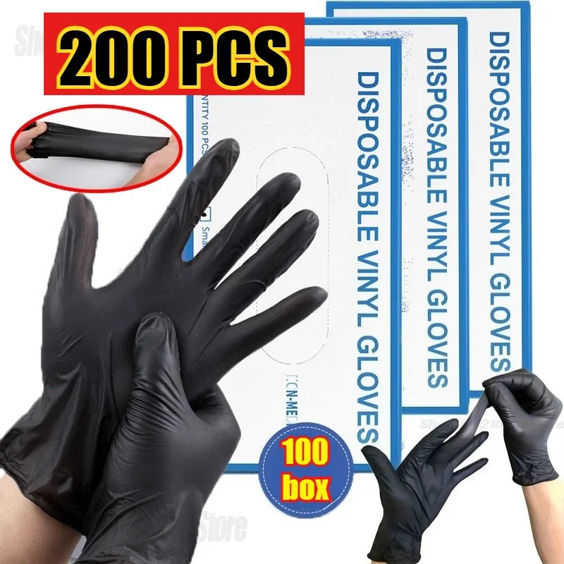 Black Nitrile Disposable Gloves Non-Medical for Cleaning,Painting,Pet Bathing Painting Gloves Household Cleaning Nitrile Gloves