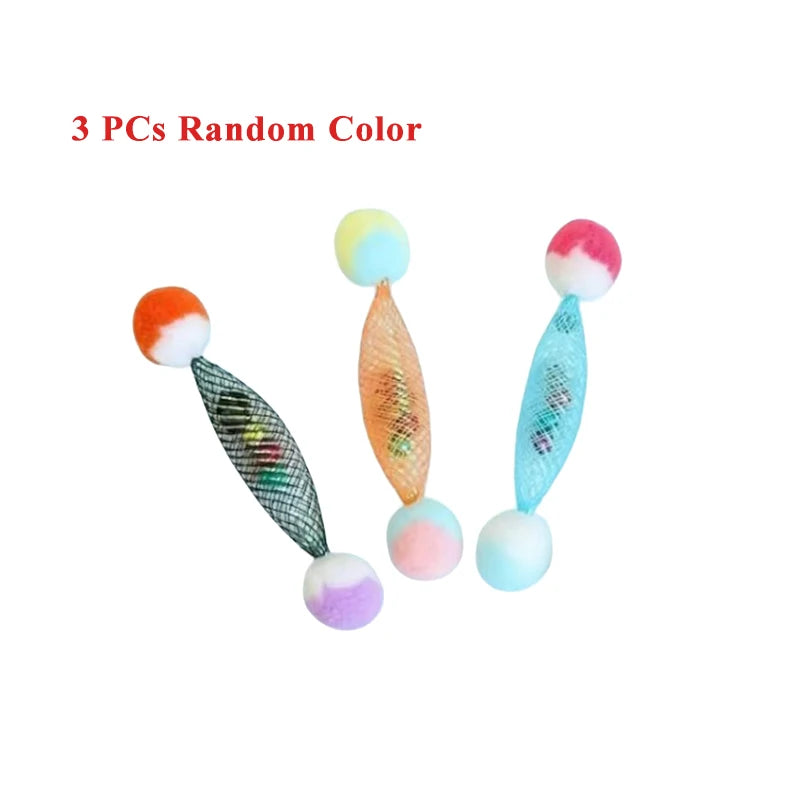 3/5 PCs Funny Cat Spring Toys with Bells Interactive Cat Sounding Tease Toy Random Color Kitten Teaser Toy Cat Accessories