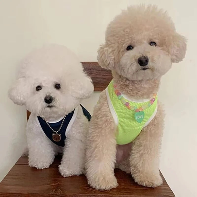 Summer Dog Mesh Clothes Breathable Pet Dog Vest Chihuahua French Bulldog clothing Puppy T-Shirt Dog Accessories