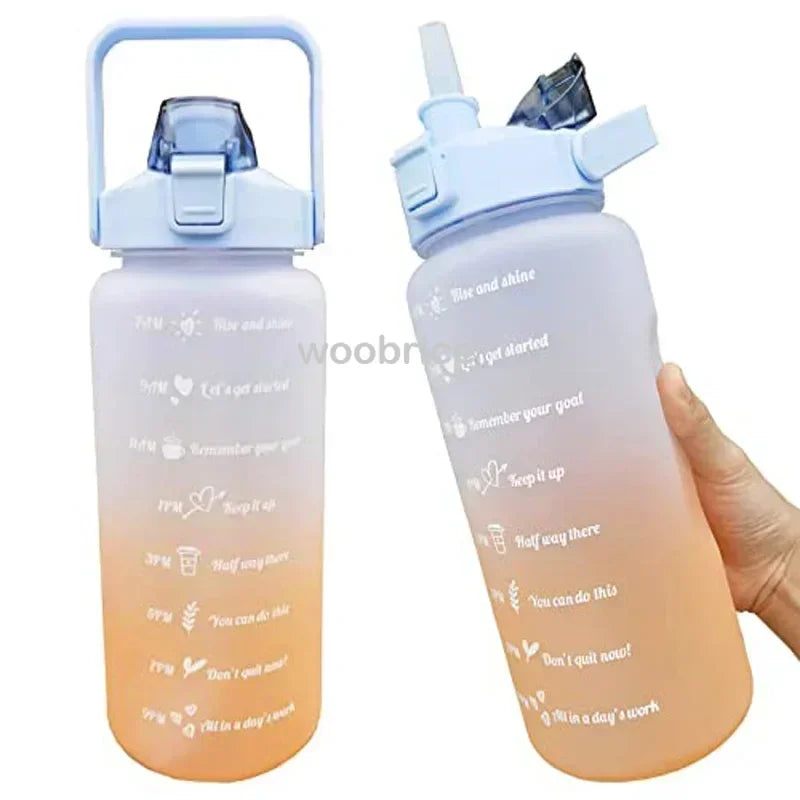 2 Liter Large Capacity Sports Water Bottle Leak Proof Colorful Plastic Cup Drinking Outdoor Travel Portable Gym Fitness Jugs