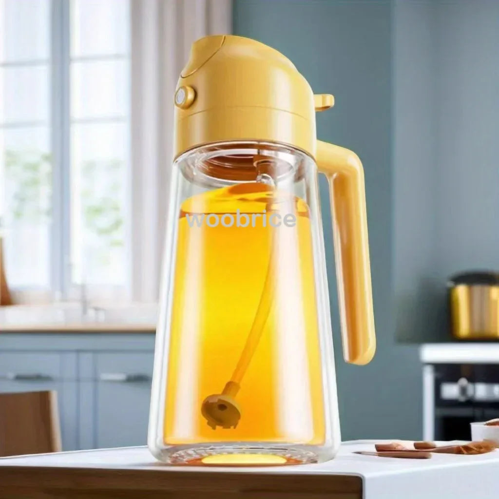 Oil Cruet Kitchen Olives 2in1 500ml Plastic Spray Oil Sprayer Bottle Dispenser Oil Jar BBQ Baking Roasting Picnic Kitchen Tool
