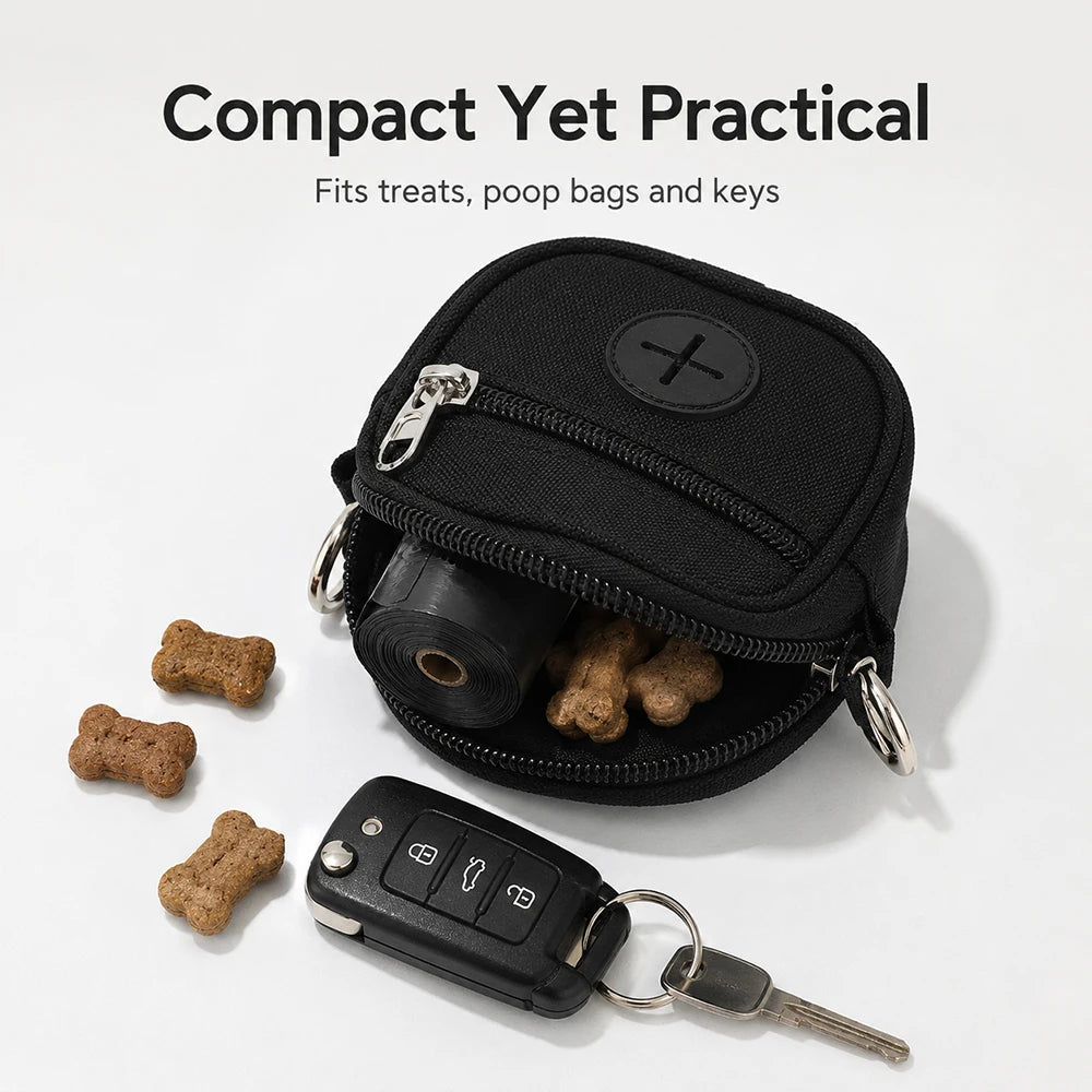 Portable Dog Treat Pouch Oxford Cloth Pet Waste Bag Dispenser Mini Crossbody Training Storage Bag for Walking Travel Outdoor