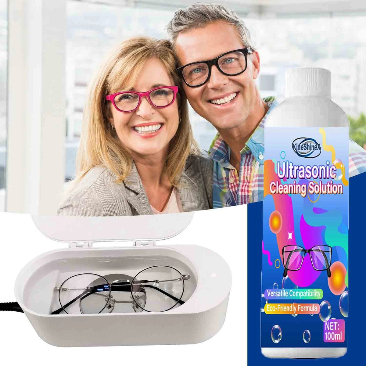 Jewelry Cleaner  Ultrasonic Cleaning Solution – Eco-Friendly Formula Restores Sparkle to Jewelry, Diamonds, Eyewear & More