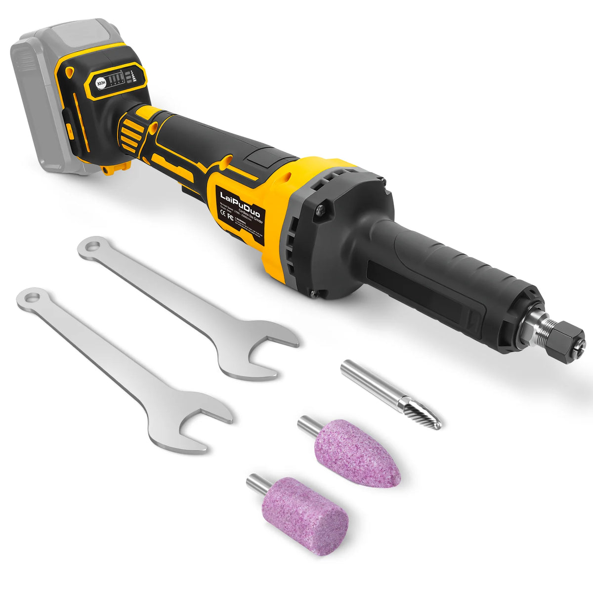 Borstelloze rechte slijpmachine 25000 tpm 4 variabele snelheden voor metaalslijpen, polijsten en ontbramen, geschikt voor DeWalt 20V-accu